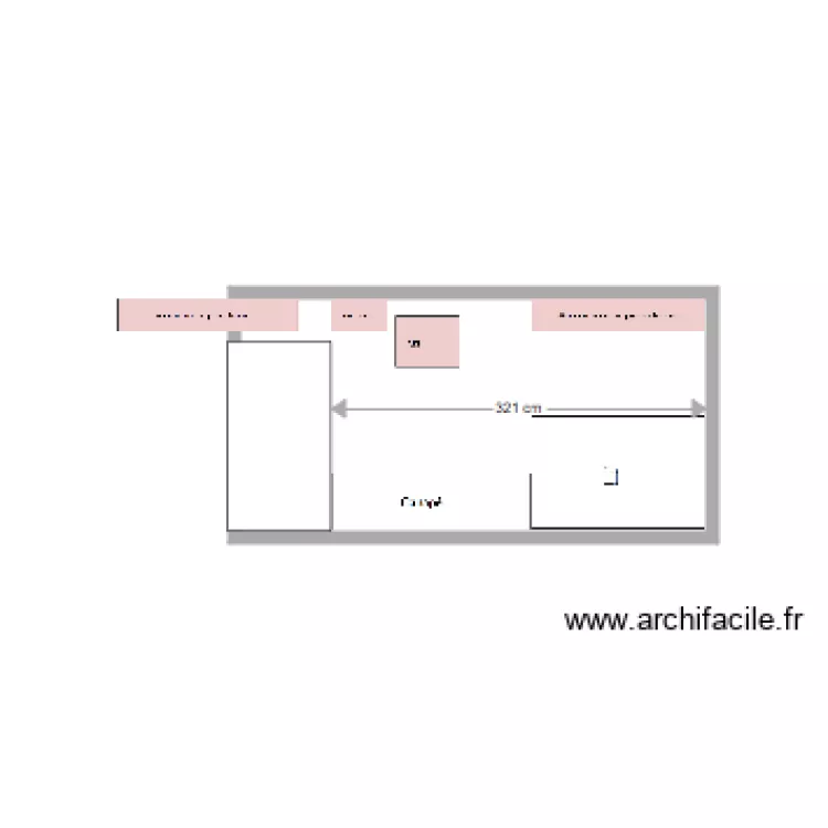 Coupe cot&eacute; porte. Plan de 