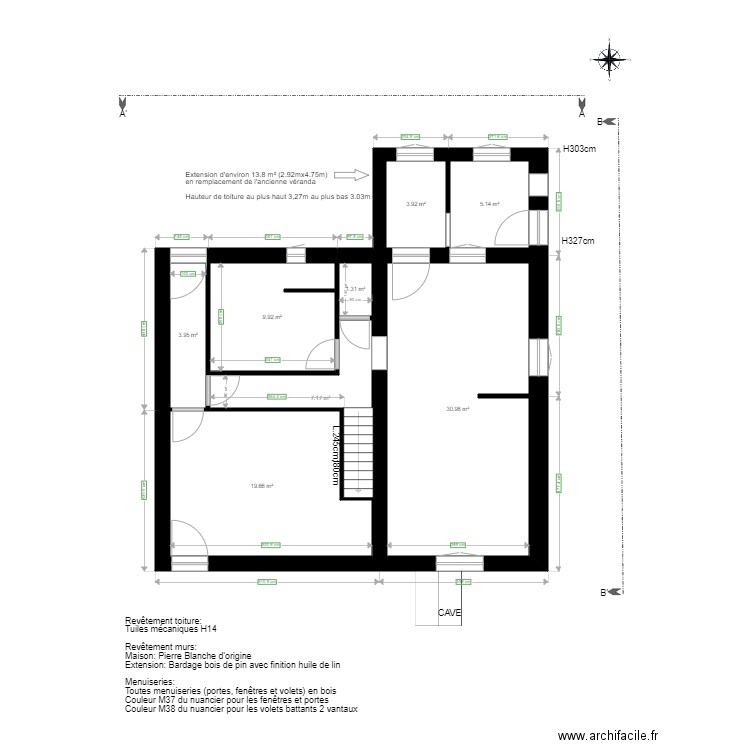 Permis Stéphanie et Killian. Plan de 0 pièce et 0 m2