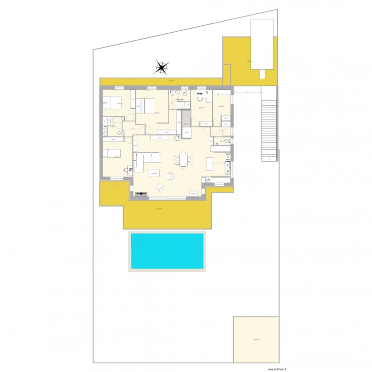 Maison vue terrain. Plan de 0 pièce et 0 m2