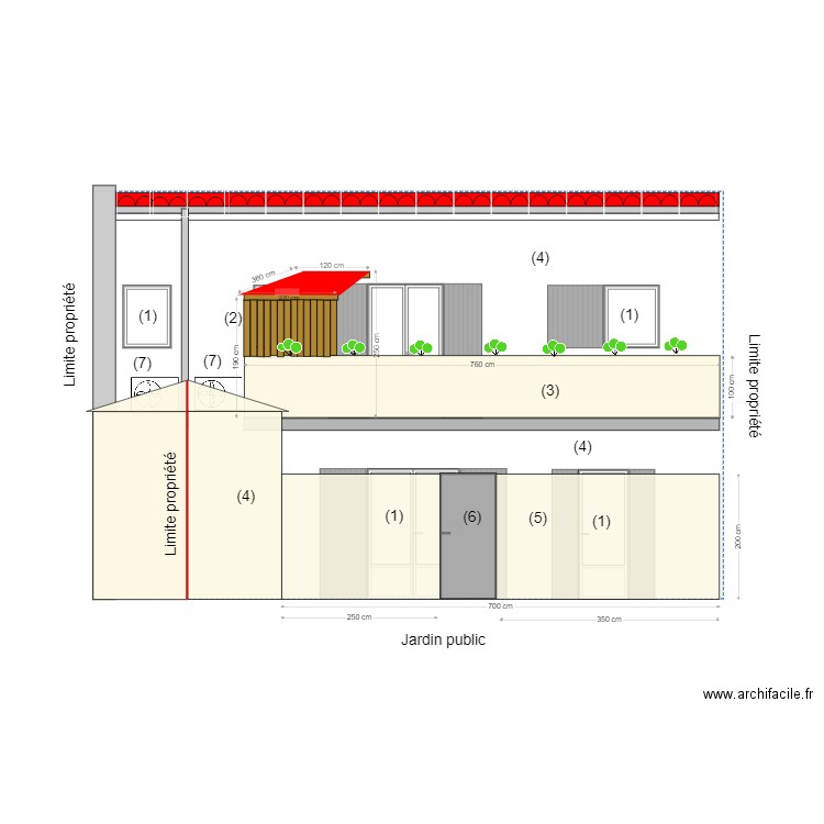 façade ouest projet. Plan de 0 pièce et 0 m2