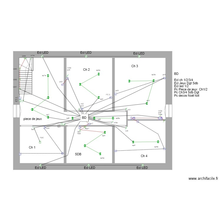 Distri Etage Courant fort. Plan de 0 pièce et 0 m2