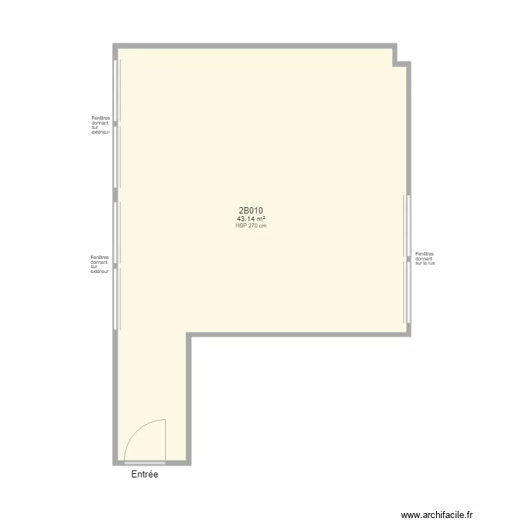 Bureau 2B010 FS. Plan de 