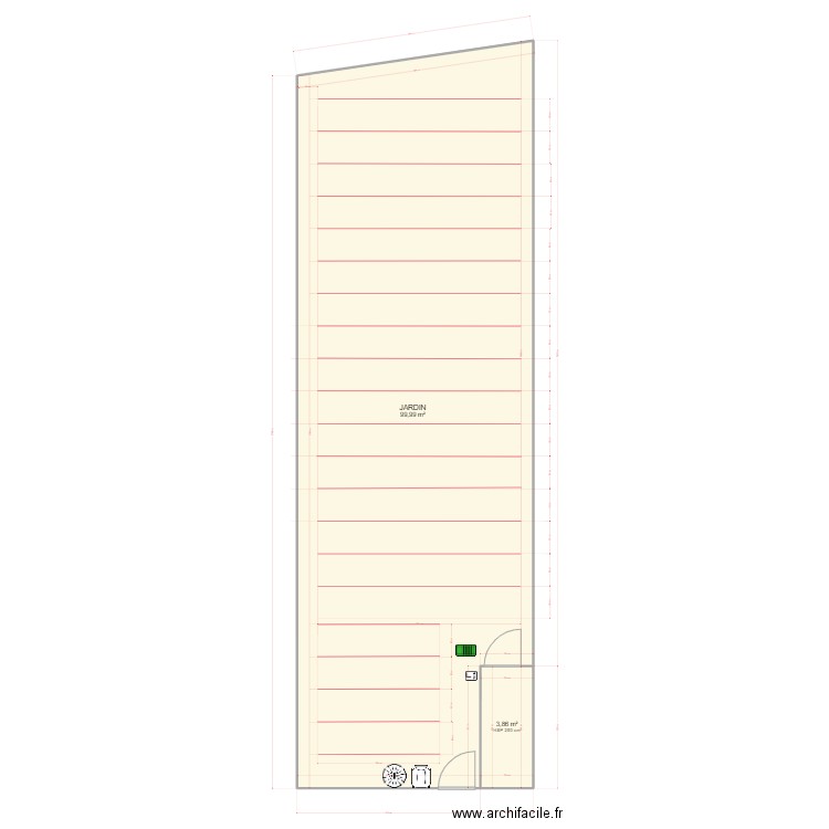 JARDIN POTAGER. Plan de 2 pièces et 104 m2