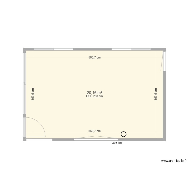 Cusine PM. Plan de 1 pièce et 20 m2