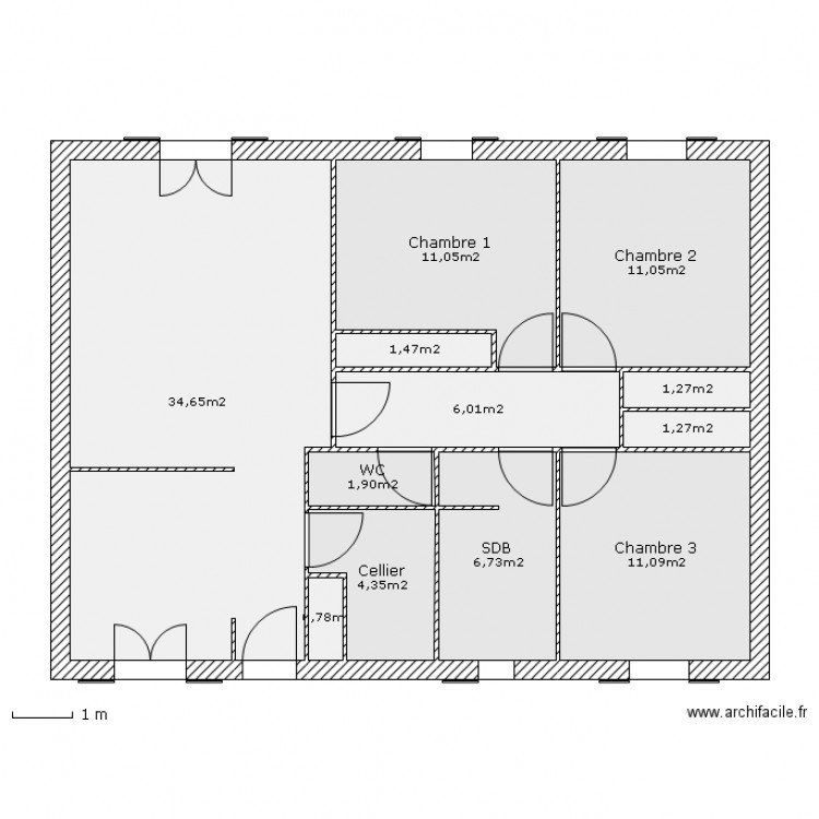 Projet serieux sans mur cuisine. Plan de 0 pièce et 0 m2