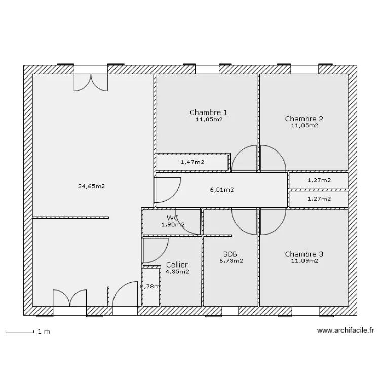 Projet serieux sans mur cuisine. Plan de 