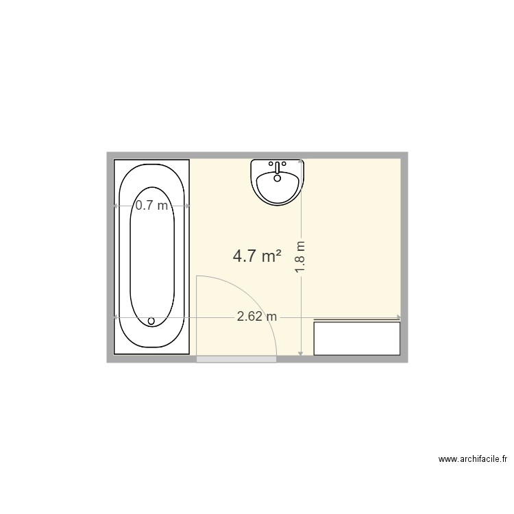 Salle de bains Corot. Plan de 0 pièce et 0 m2