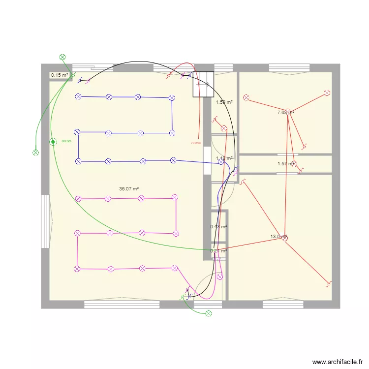 eclairage cyriac RDC ne pas toucher. Plan de 