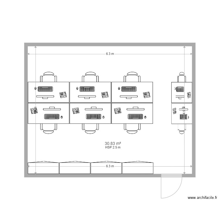 Bureau Massey 1m60 et 80. Plan de 0 pièce et 0 m2