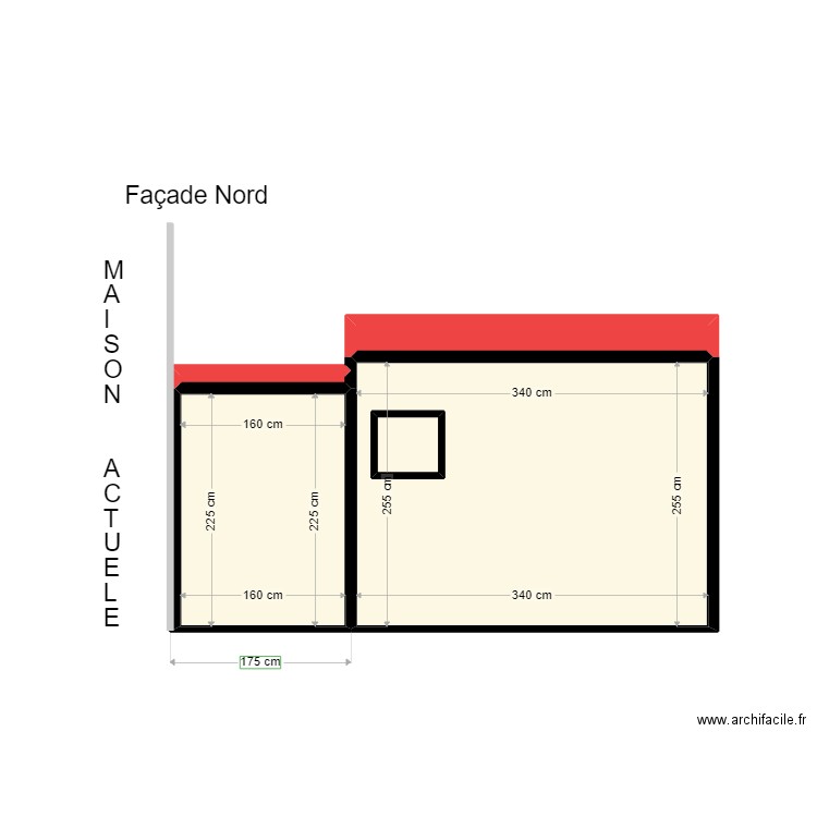 Garage Façade Nord. Plan de 5 pièces et 14 m2