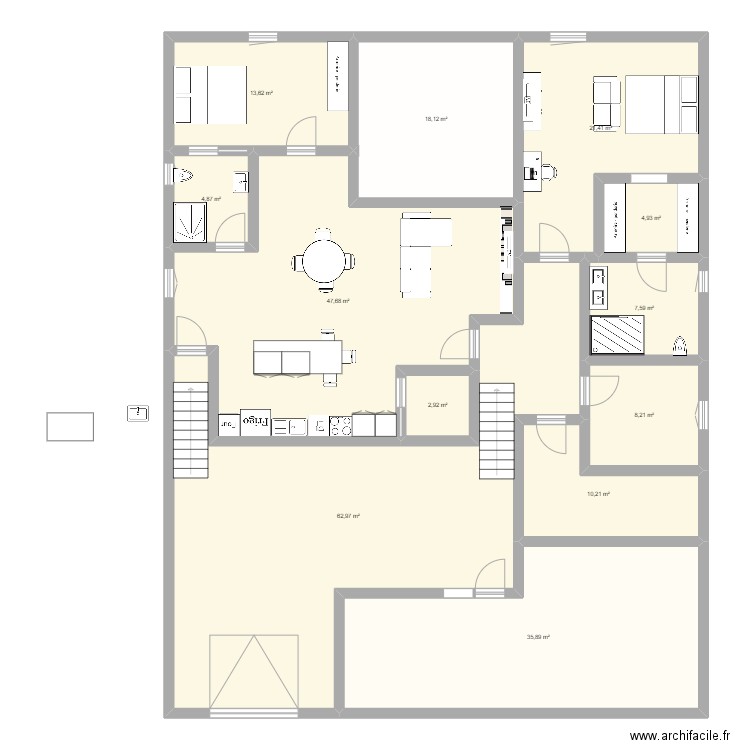 Iris 2 Bi-G rdj. Plan de 12 pièces et 238 m2