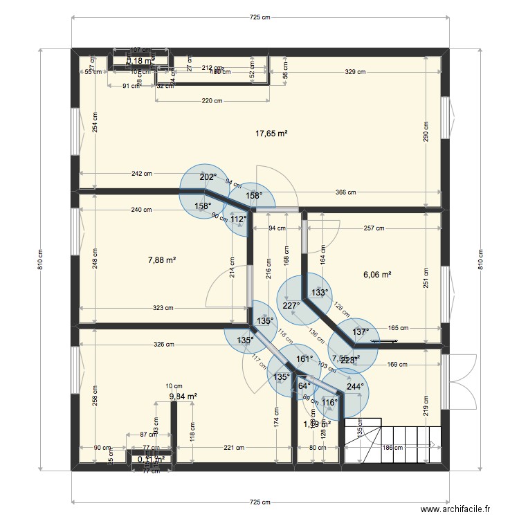 Lormont Etage Cotation. Plan de 9 pièces et 51 m2