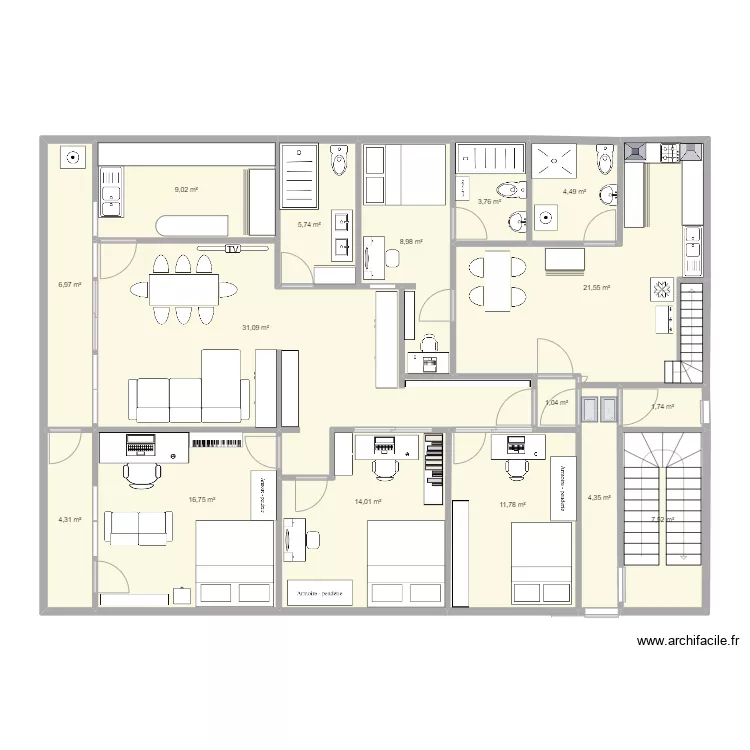 appart 2. Plan de 