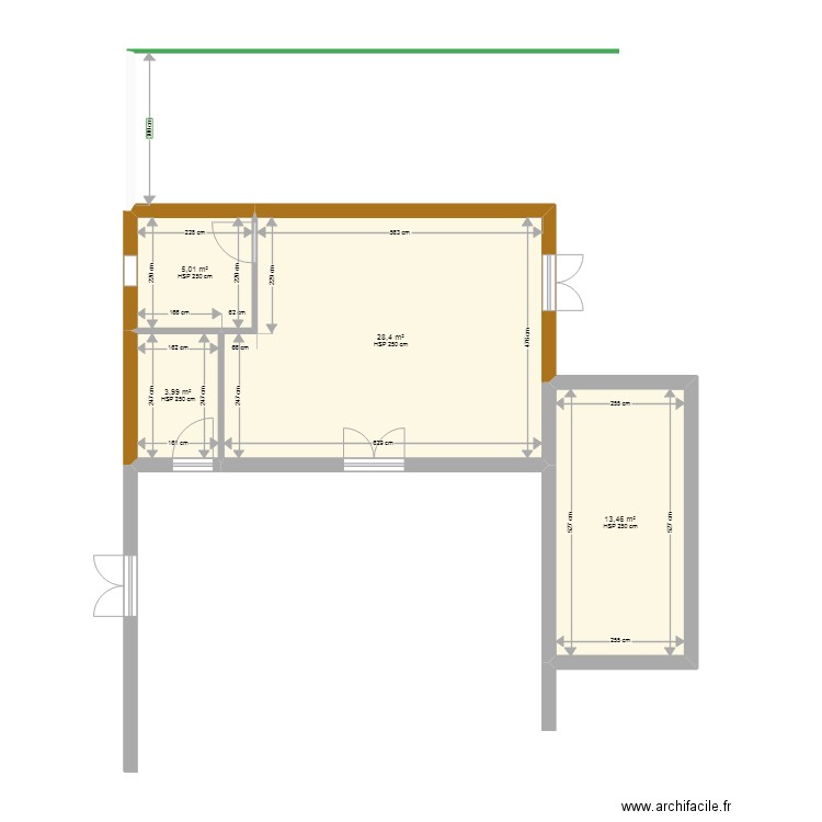 extenssion maison2. Plan de 4 pièces et 51 m2