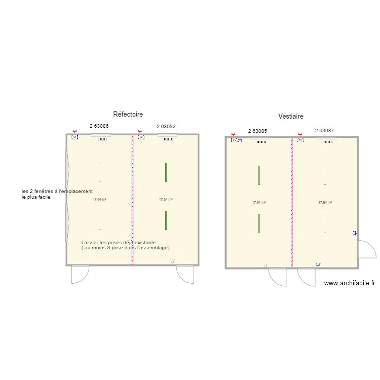 Fabricom 27 01. Plan de 4 pièces et 71 m2