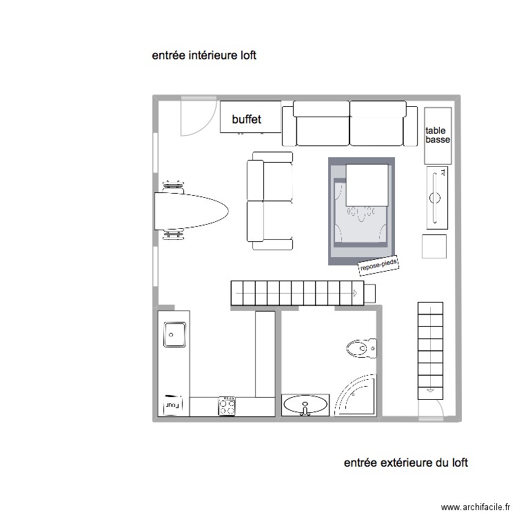 la poële. Plan de 0 pièce et 0 m2