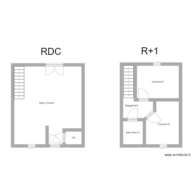 350600919. Plan de 6 pièces et 58 m2