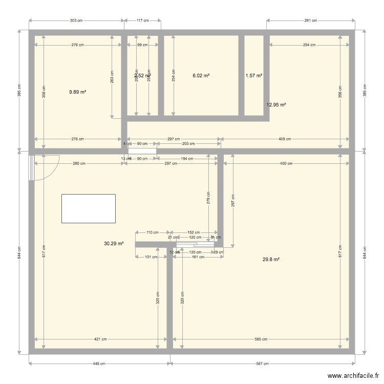 derne. Plan de 0 pièce et 0 m2