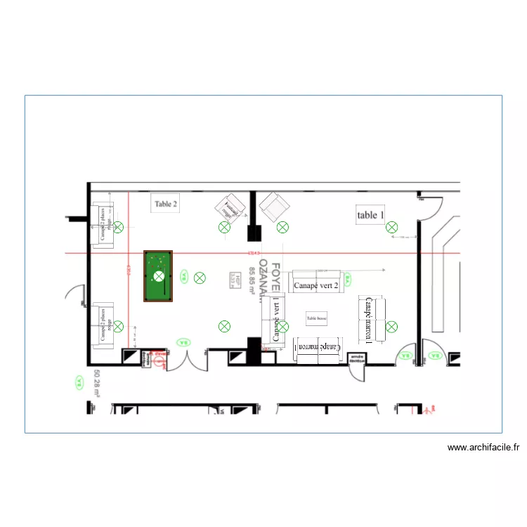 Foyer implantation. Plan de 