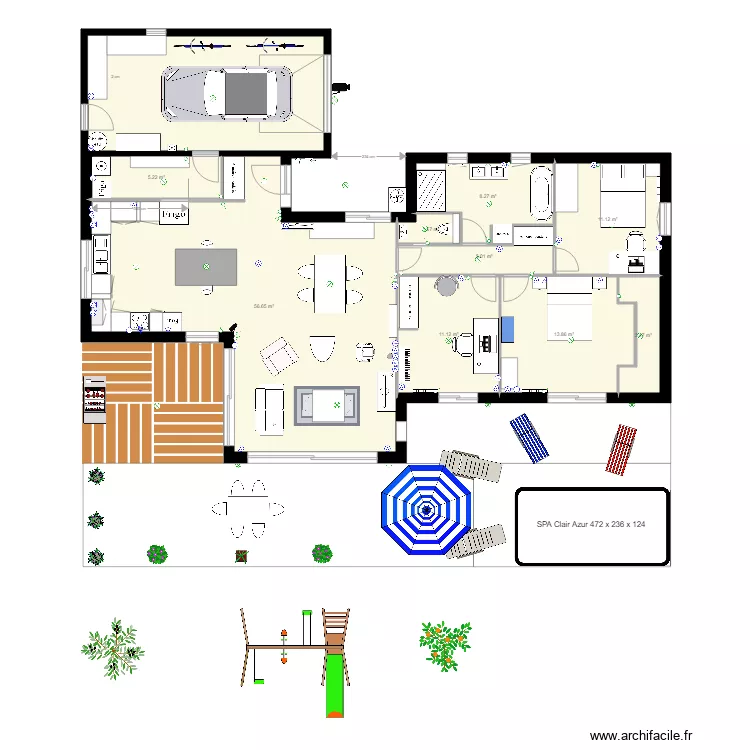 maison La ciotat 10 spa clair azur. Plan de 