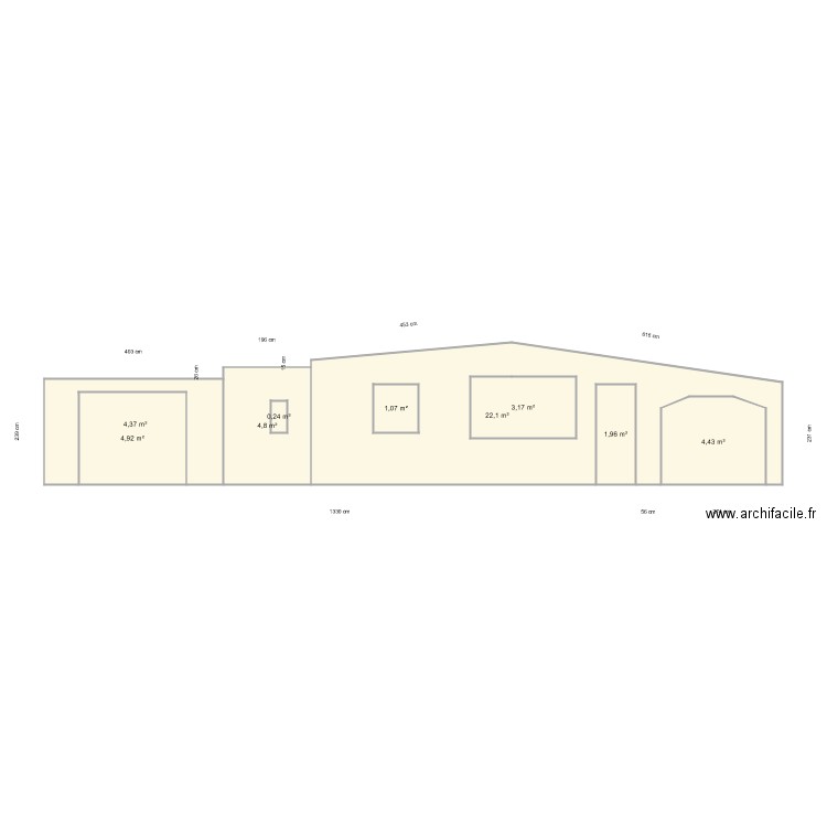 facade ouest. Plan de 0 pièce et 0 m2