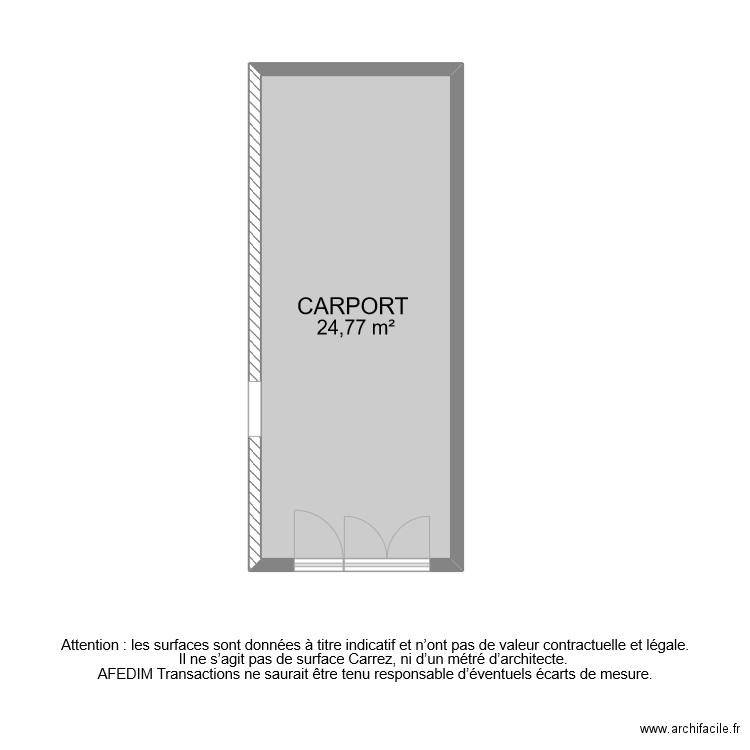 BI 9041 GARAGE. Plan de 1 pièce et 25 m2