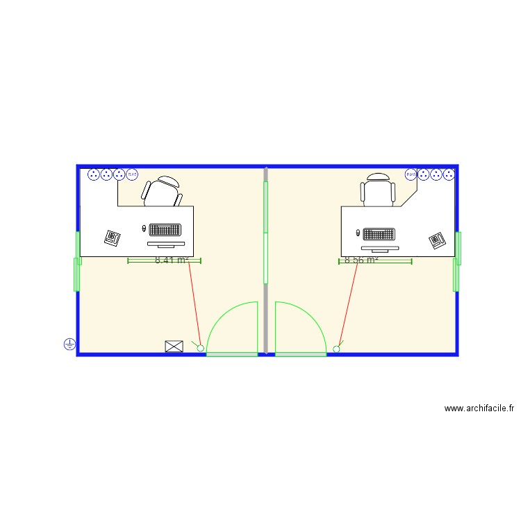 bureau. Plan de 0 pièce et 0 m2