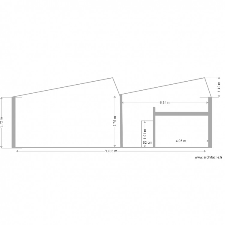 mur nord showroom. Plan de 0 pièce et 0 m2