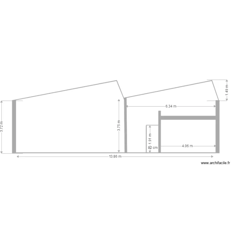 mur nord showroom. Plan de 