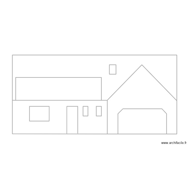 plan sud facade avant. Plan de 9 pièces et 89 m2