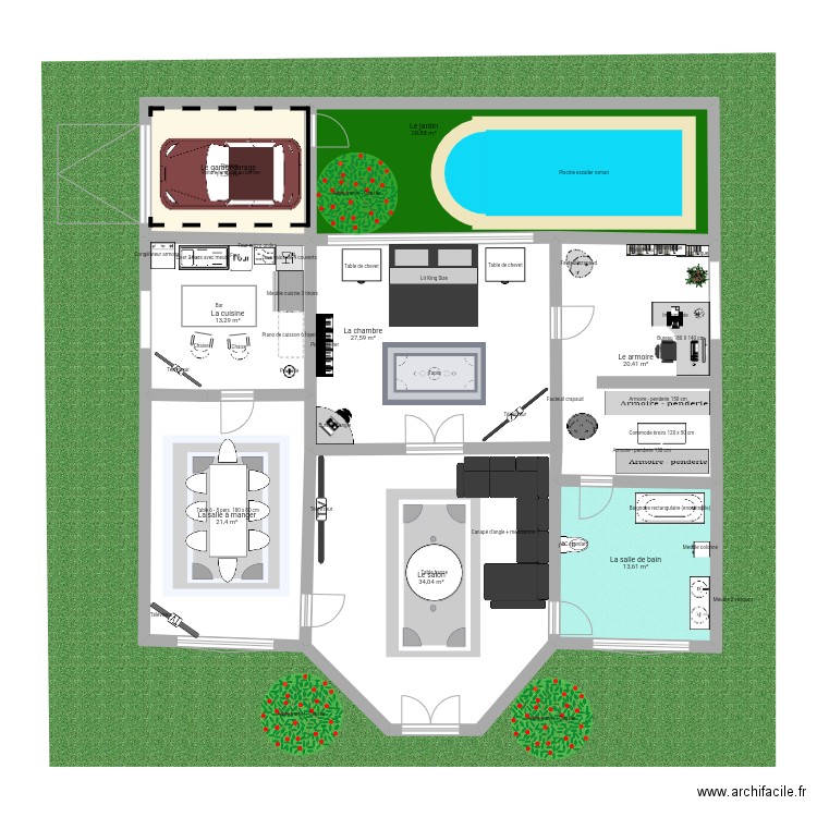 P2F3-RamírezIbarra. Plan de 8 pièces et 171 m2