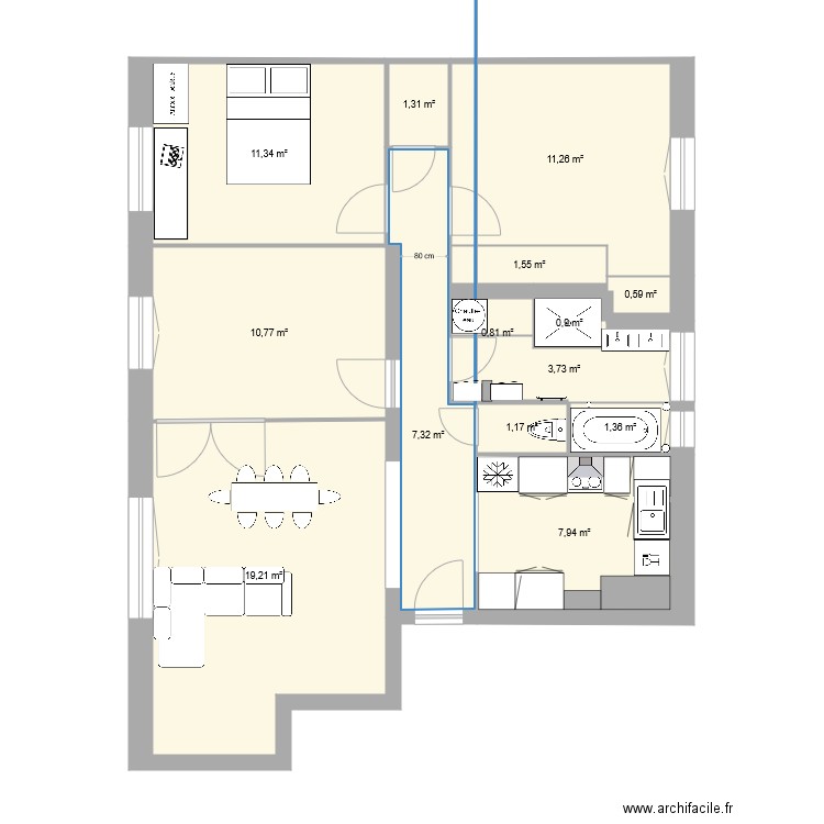 Plan eastman bonne dimensions 1 sdb version antoine. Plan de 0 pièce et 0 m2