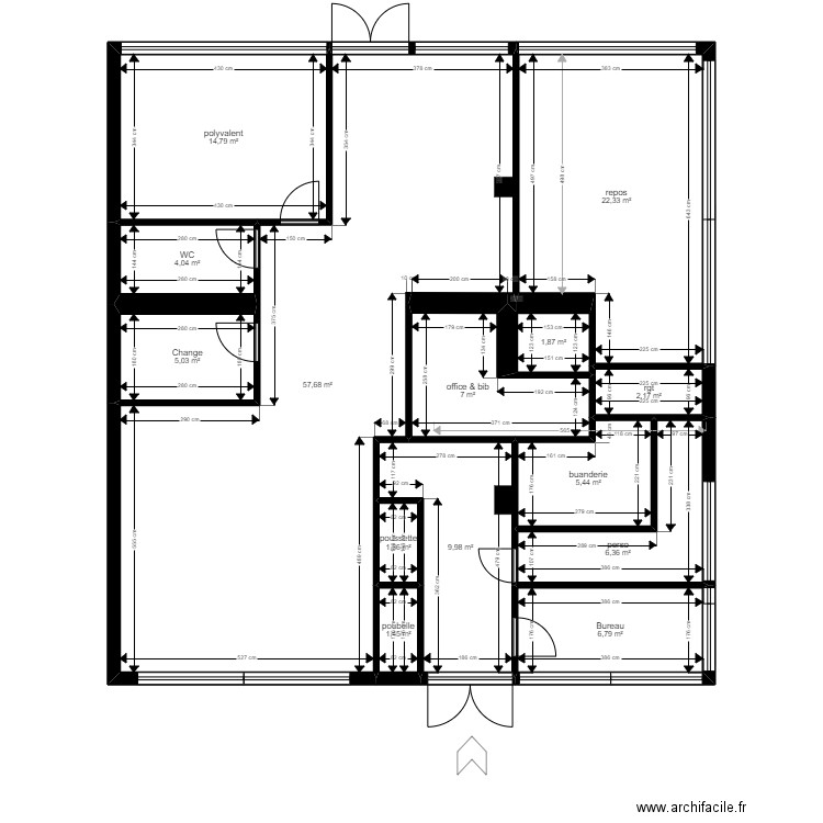 92 PUTEAUX 34 Dion Bouton projet JORDAN. Plan de 14 pièces et 146 m2