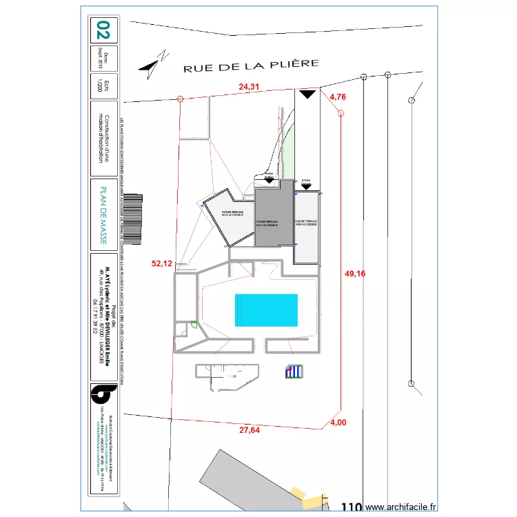 Terrassement OK. Plan de 
