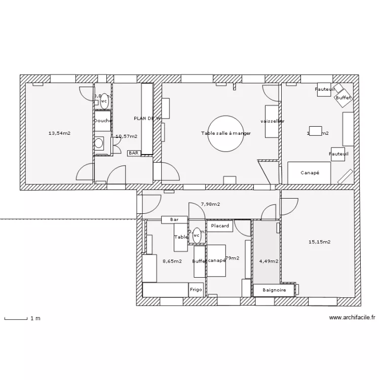 STUDIO APRES TRAVAUX 2014. Plan de 