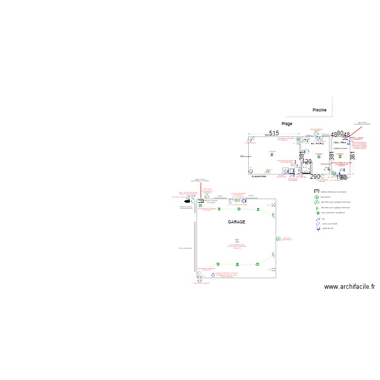 GARAGE et POOL HOUSE électricité v5. Plan de 0 pièce et 0 m2