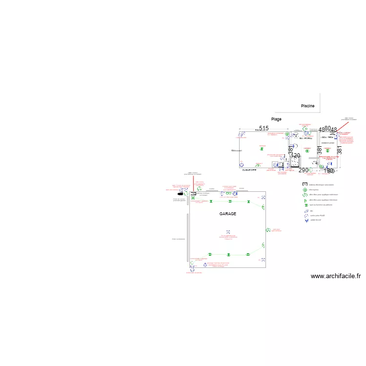 GARAGE et POOL HOUSE &eacute;lectricit&eacute; v5. Plan de 