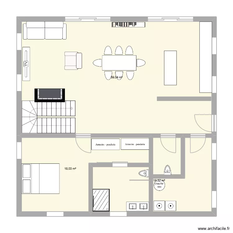 chalet. Plan de 3  et 95 m²