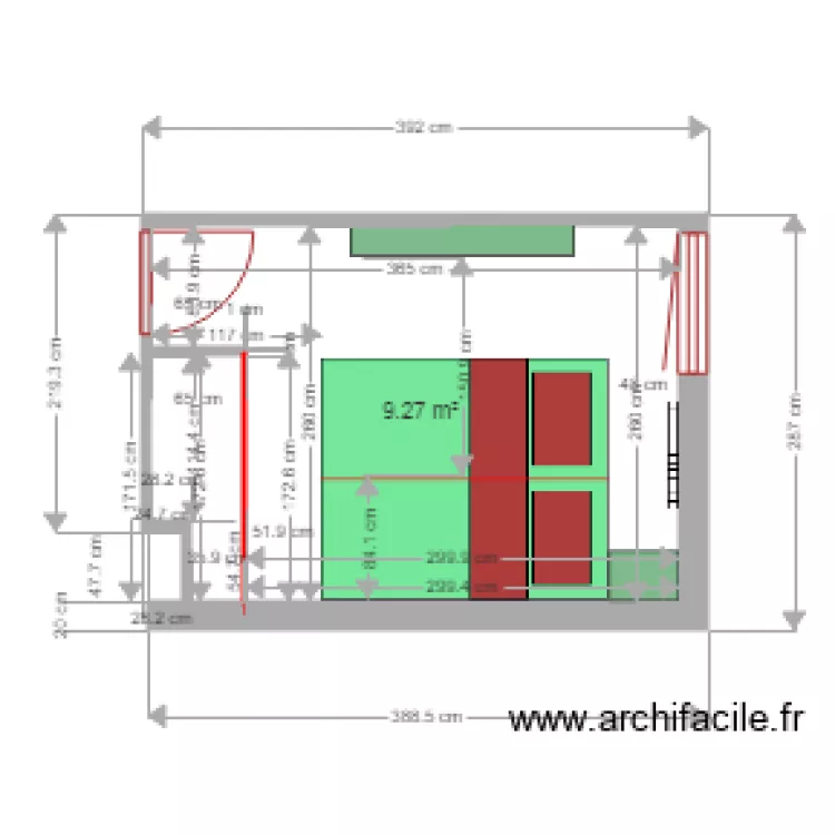 CHAMBRE 2A. Plan de CHAMBRE 2A. Plan de