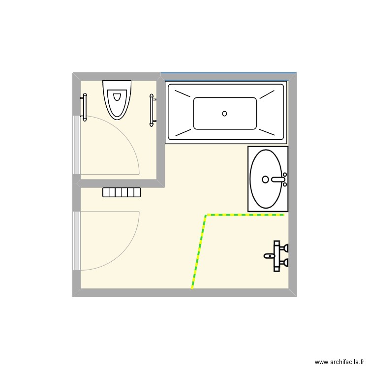 CATTENOZ. Plan de 2 pièces et 7 m2