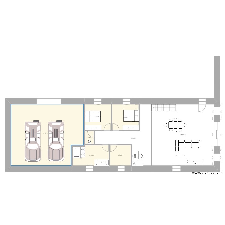 grange etage 1. Plan de 8 pièces et 184 m2