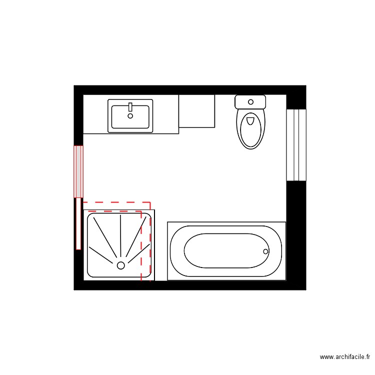 francine sdb. Plan de 0 pièce et 0 m2