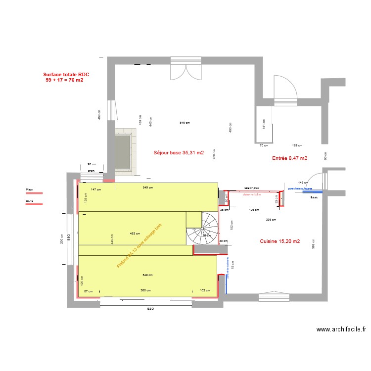 Travaux 2020 Cloisons et Faux plafonds. Plan de 0 pièce et 0 m2