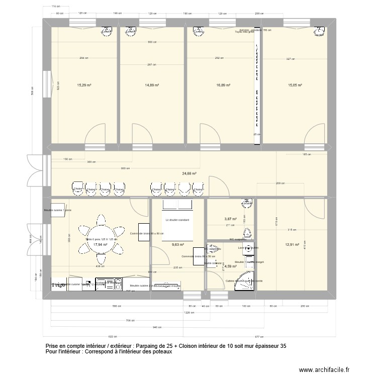 Sous-Sol SCI Remi 2. Plan de 10 pièces et 136 m2