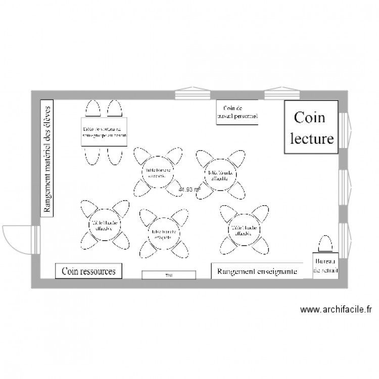 Plan de ma classe de rêve. Plan de 0 pièce et 0 m2