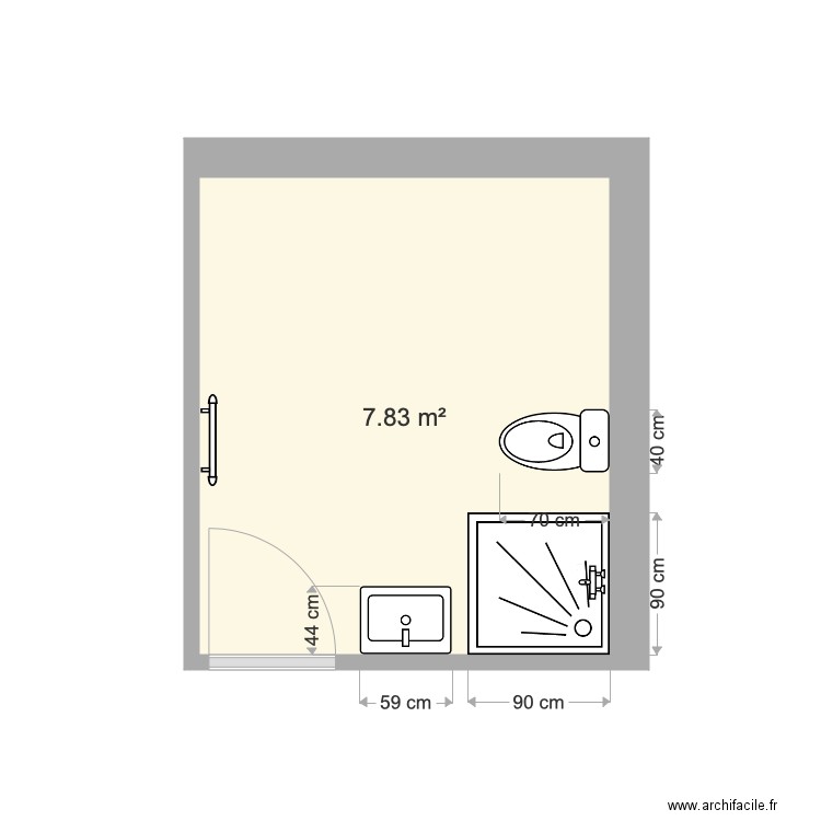 salle de bain grenier. Plan de 0 pièce et 0 m2