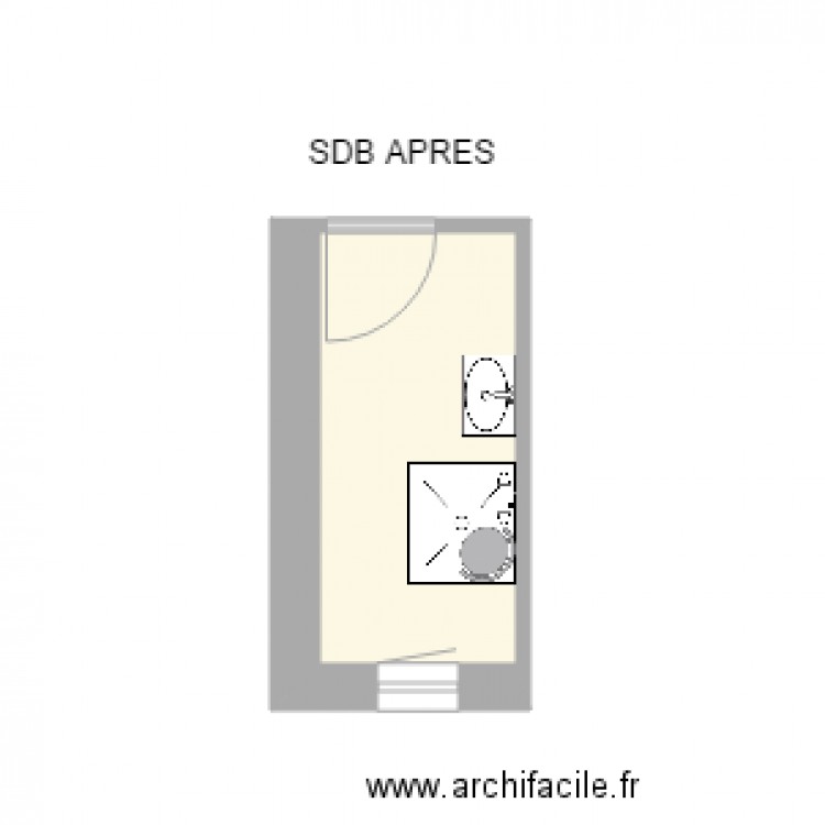 PLAN SDB APRES BEAUCHAUD . Plan de 0 pièce et 0 m2