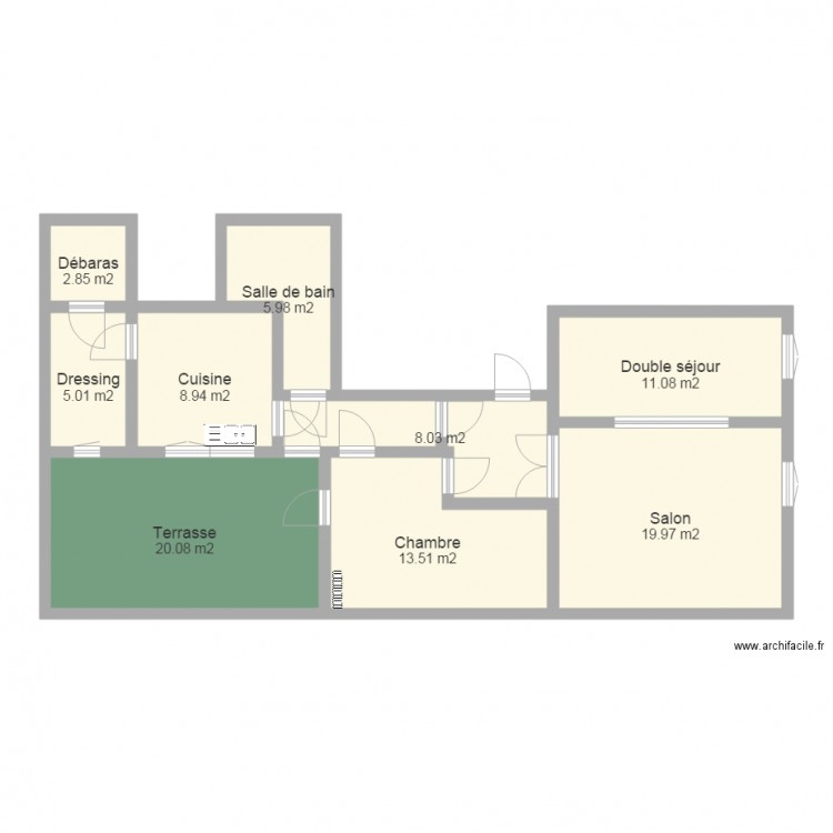 plan appartement 95 m2