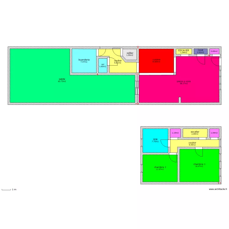 maison compl&eacute;te. Plan de 