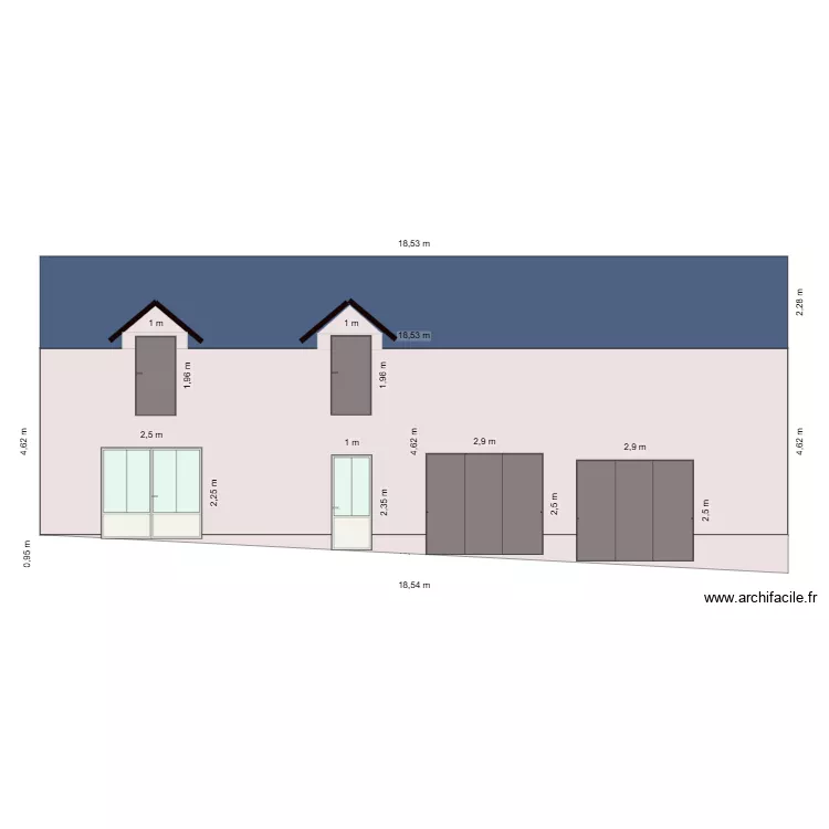 Maxence facade. Plan de 